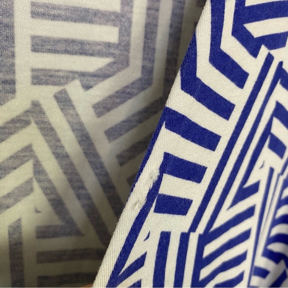 Boden Geo Wrap Maxi Dress Long Sleeve Women's Size 6 Blue White Stretch * - Picture 8 of 16